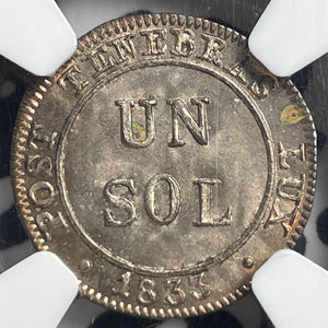 1833 Switzerland Geneva 1 Sol NGC MS64 Lot#G6351 Choice UNC!