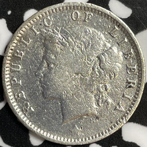 1906-H Liberia 10 Cents Lot#M9067 Silver! Scarce! Cleaned