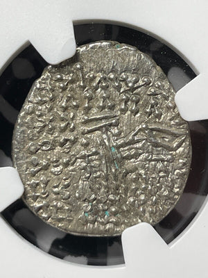 (147-191 AD) Parthian Kingdom Vologases IV AR Drachm NGC Ch AU Lot#G4509 Silver!