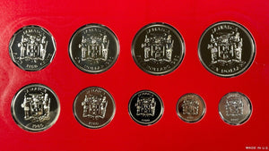 1980 Jamaica 9 Coin Specimen Set Lot#B1489 With Original Case