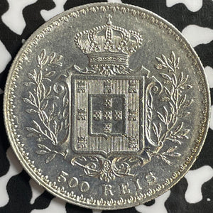 1892/1 Portugal 500 Reis Lot#M8873 Silver! Nice!