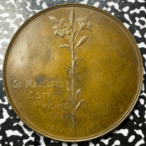 1935 Belgium Death Of Queen Astrid Medal Lot#OV1055 76mm