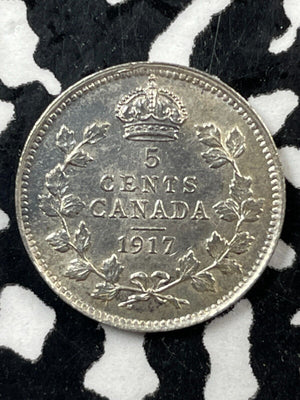 1917 Canada 5 Cents Lot#M2680 Silver! High Grade! Beautiful!