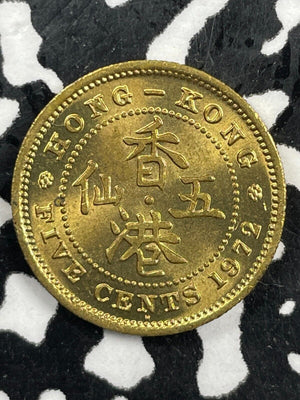 1972 Hong Kong 5 Cents Lot#M2883 High Grade! Beautiful!