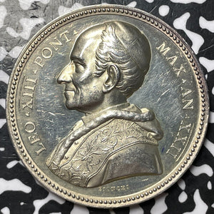 1897 Papal States Pope Leo XIII Medal Lot#JM6805 Silver! 36mm. Rinaldi-93