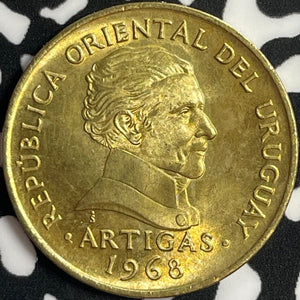 1968 Uruguay 5 Pesos Lot#D2878 High Grade! Beautiful!