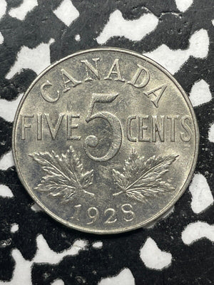 1928 Canada 5 Cents Lot#M0655 High Grade! Beautiful!