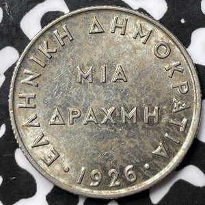 1926 Greece 1 Drachma Lot#M9255 High Grade! Beautiful!