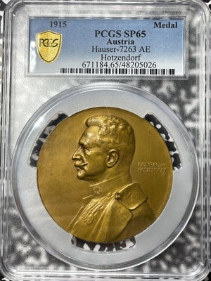 1915 Austria Conrad Von Hotzendorf Medal PCGS SP65 Lot#GV6619 Hauser-7263