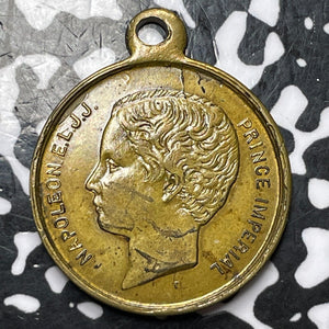 Undated France Napoleon III & Louis Napoleon Medalet Lot#D3851 24mm