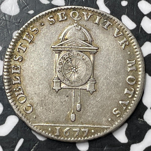1677 France Maria Theresa Of Austria/Clock Jeton Lot#JM6663 Silver! Very Scarce!