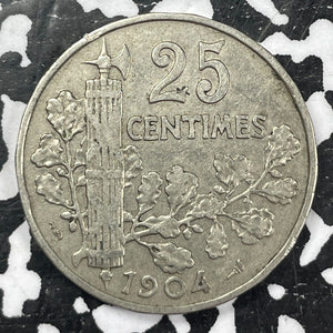 1904 France 25 Centimes (42 Available)  (1 Coin Only)