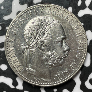 1889 Hungary 1 Forint Lot#M9296 Silver! High Grade! Beautiful!
