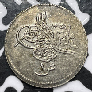 Ah 1277 Year 8 (1867) Egypt 1 Qirsh Lot#D3493 Silver! Nice!