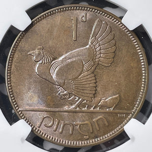 1928 Ireland 1 Penny NGC MS64BN Lot#G6566 Choice UNC!