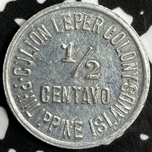 1913 U.S. Philippines Leper Colony 1/2 Centavo Half Centavo Lot#M8935 Nice!
