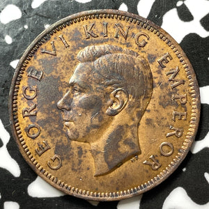 1942 New Zealand 1/2 Penny Half Penny Lot#M9714 Key Date! High Grade! Beautiful!