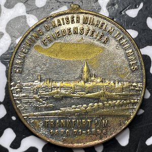 1886 Germany Frankfurt Kaiser Wilhelm City View Medalet Lot#D3935 28mm