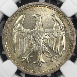 1924-A Germany 3 Mark NGC MS63 Lot#G4679 Silver! Choice UNC!