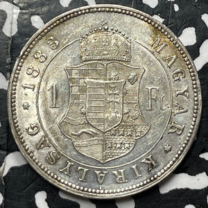 1883 Hungary 1 Forint Lot#JM5717 Silver! High Grade! Beautiful!