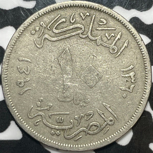 AH 1360 (1941) Egypt 10 Milliemes Lot#M7905