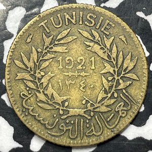 1921 Tunisia 1 Franc Lot#M1155