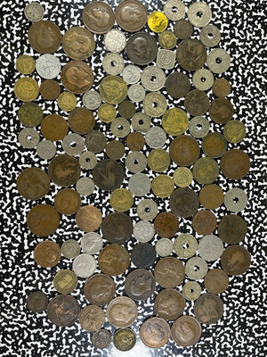 Bulk Lot Of 100x Assorted World Coins 100 Years Or Older Lot#B1505 Mixed Grade