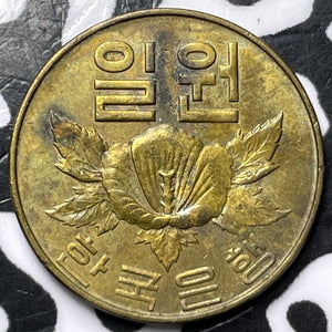 1967 Korea 1 Won Lot#D6202 High Grade! Beautiful!