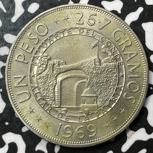 1969 Dominican Republic 1 Peso Lot#M6331 High Grade! Beautiful!