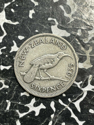 1935 New Zealand 6 Pence Sixpence (14 Available) (1 Coin Only!)