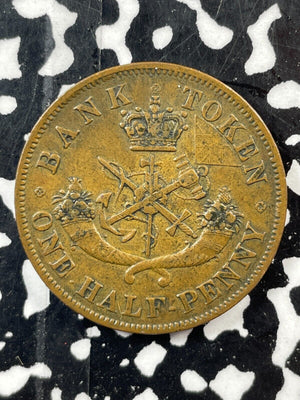 1852 Upper Canada 1/2 Penny Half Penny Token Lot#M2722