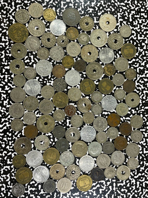 Bulk Lot Of 100x Assorted World Coins 100 Years Or Older Lot#B1504 Mixed Grade