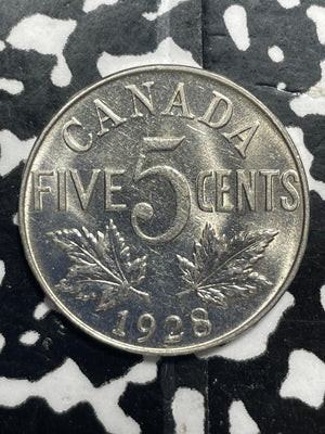 1928 Canada 5 Cents Lot#M0651 High Grade! Beautiful!