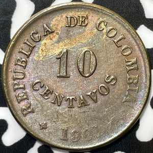 1901 Colombia Leper Colony 10 Centavos Lot#M6235 Nice!