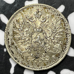 1916 Finland 25 Pennia Lot#M6263 Silver! High Grade! Beautiful!