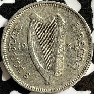 1934 Ireland 3 Pence Threepence Lot#D4836