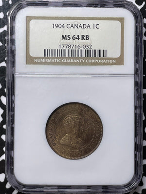 1904 Canada Large Cent NGC MS64RB Lot#G5055 Choice UNC!