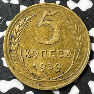1939 Russia 5 Kopeks Lot#D6683