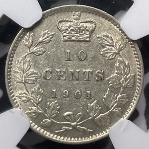 1901 Canada 10 Cents NGC AU55 Lot#G5056 Silver!
