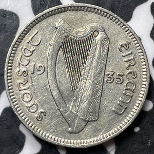 1935 Ireland 3 Pence Threepence Lot#D5199