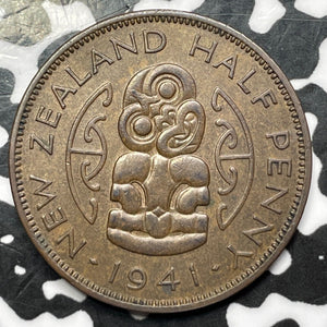 1941 New Zealand 1/2 Penny Half Penny Lot#D2365 Nice!