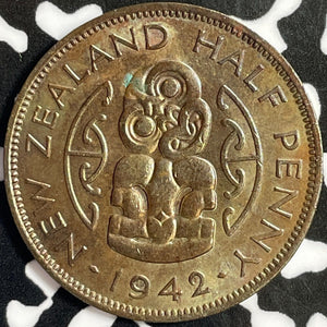 1942 New Zealand 1/2 Penny Half Penny Lot#M8961 Key Date! High Grade! Beautiful!