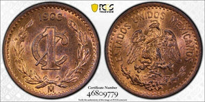 1906-Mo Mexico 1 Centavo PCGS MS65RB Lot#G4711 Gem BU! Narrow Date