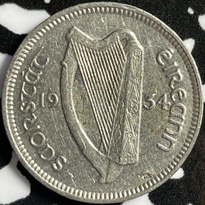 1934 Ireland 3 Pence Threepence Lot#D5431