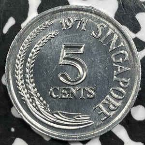 1971 Singapore 5 Cents (12 Available) High Grade! Beautiful! (1 Coin Only)
