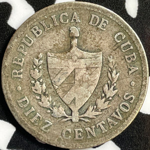 1915 Caribbean 10 Centavos Lot#D4227 Silver!