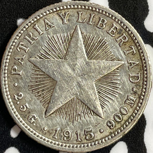 1915 Caribbean 10 Centavos Lot#D4236 Silver!