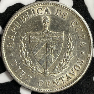 1920 Caribbean 10 Centavos Lot#D4332 Silver! Nice!