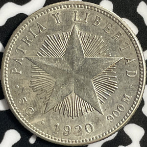 1920 Caribbean 20 Centavos Lot#D4352 Silver! Nice!