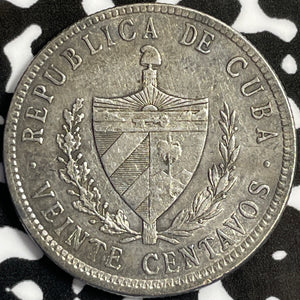 1915 Caribbean 20 Centavos Lot#D5461 Silver!